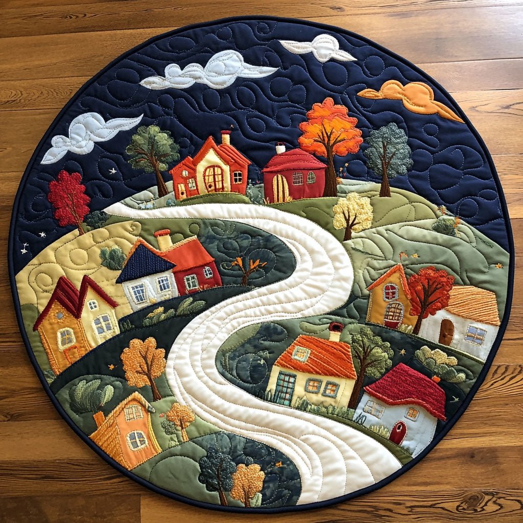 Enchanted Spiral Round Mat Rug - washable non-slip printed rug