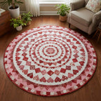 Enchanted Valentine Round Mat Rug - washable non-slip printed rug