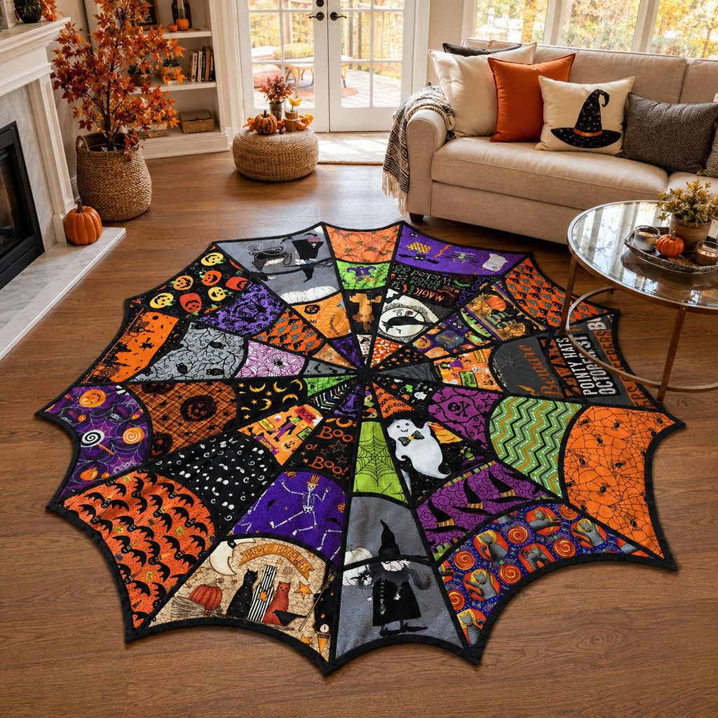 Enchanted Web Custom Shape Area Rug - Nature Design | Die-Cut Non-Slip Rug - washable non-slip printed rug