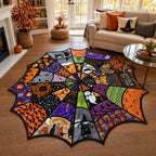 Enchanted Web Custom Shape Area Rug - Nature Design | Die-Cut Non-Slip Rug - washable non-slip printed rug