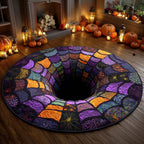 Enchanted Web Spiral Round Mat Rug - washable non-slip printed rug