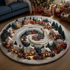 Enchanted Wonderland (Design 2) Round Mat Rug - washable non-slip printed rug
