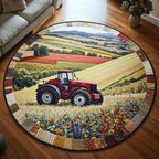 Endless Fields Round Mat Rug - washable non-slip printed rug