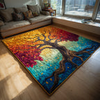Equinox Tree area rug in a living room