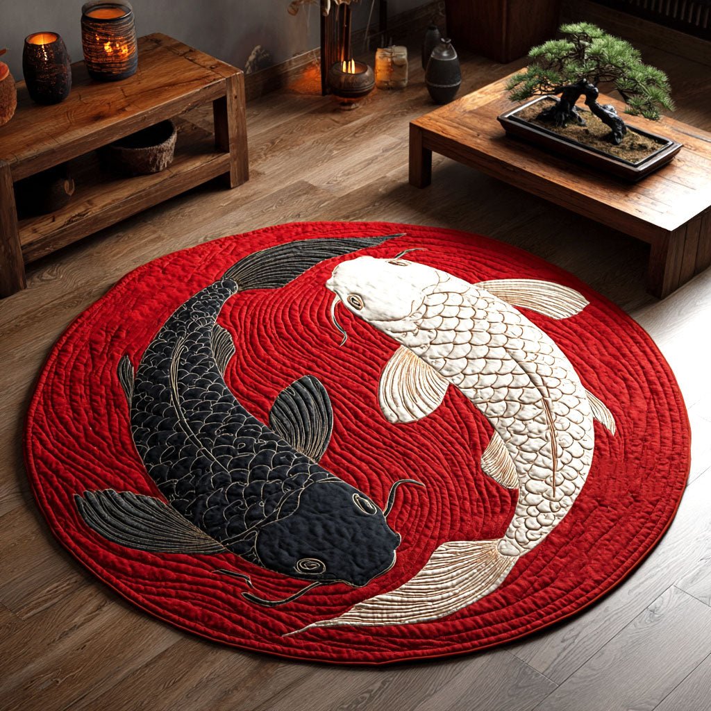 Eternal Balance Round Mat Rug - washable non-slip printed rug