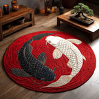 Eternal Balance Round Mat Rug - washable non-slip printed rug
