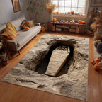 Eternal Descent area rug in a living room