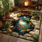 Eternal Koi area rug in a living room