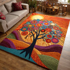 Eternal Roots area rug in a living room