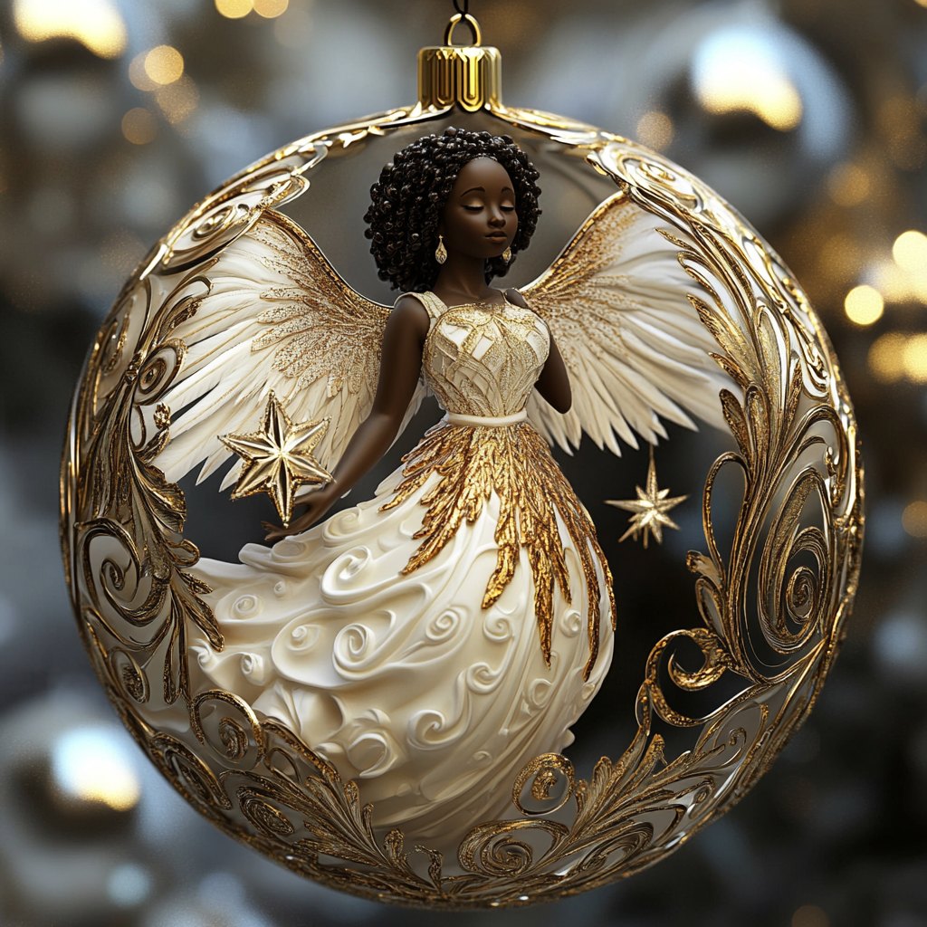 Orange Butterfly Dreams Christmas Ornament