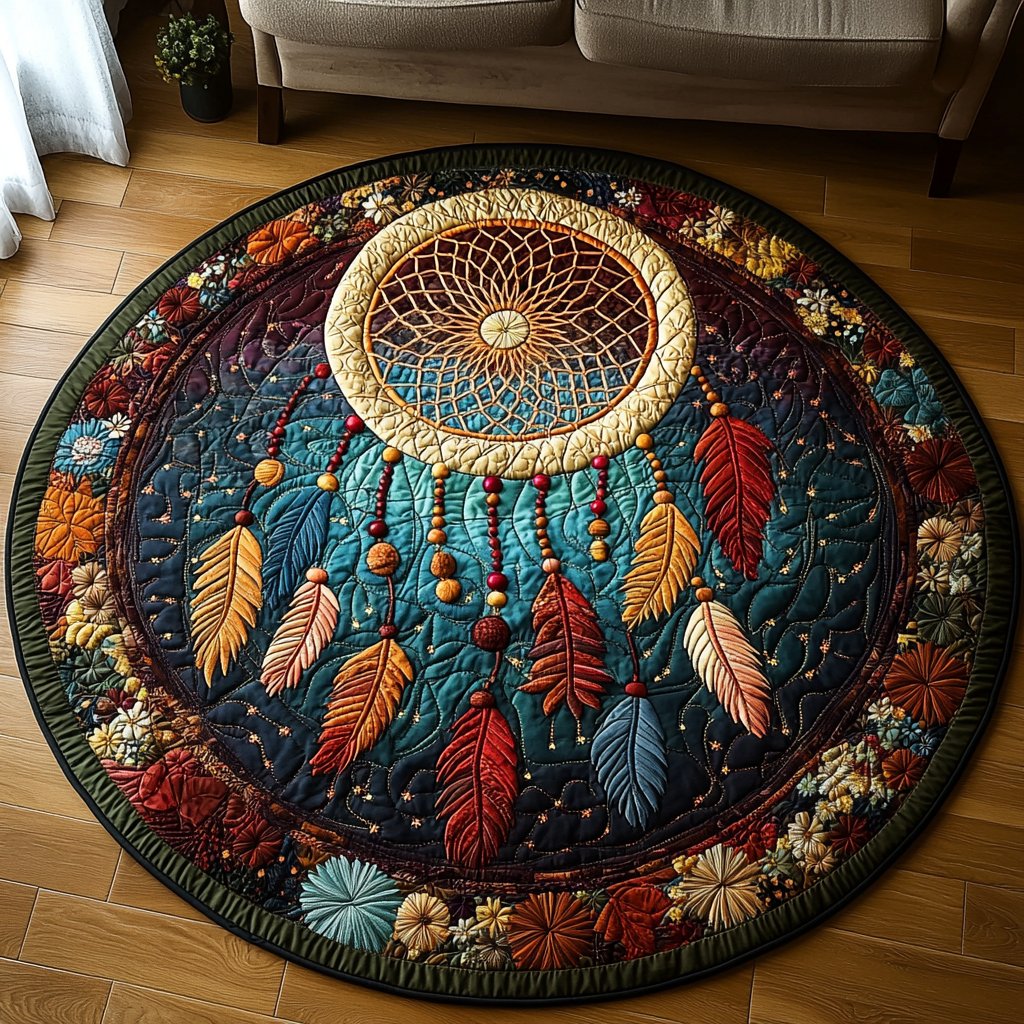 Ethereal Catcher Round Mat Rug - Cute Pet Design | Animal Printed Home Decor
