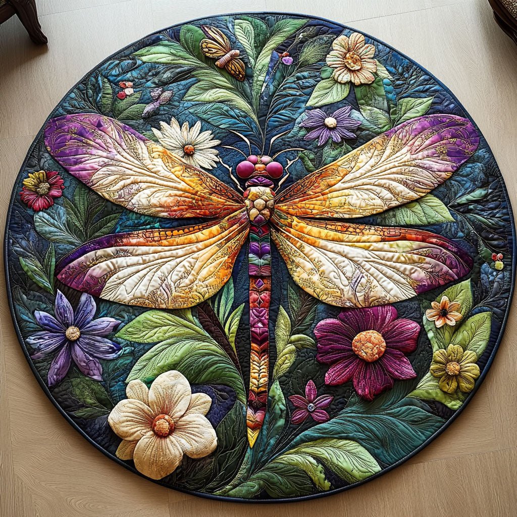 Ethereal Garden Round Mat Rug - washable non-slip printed rug
