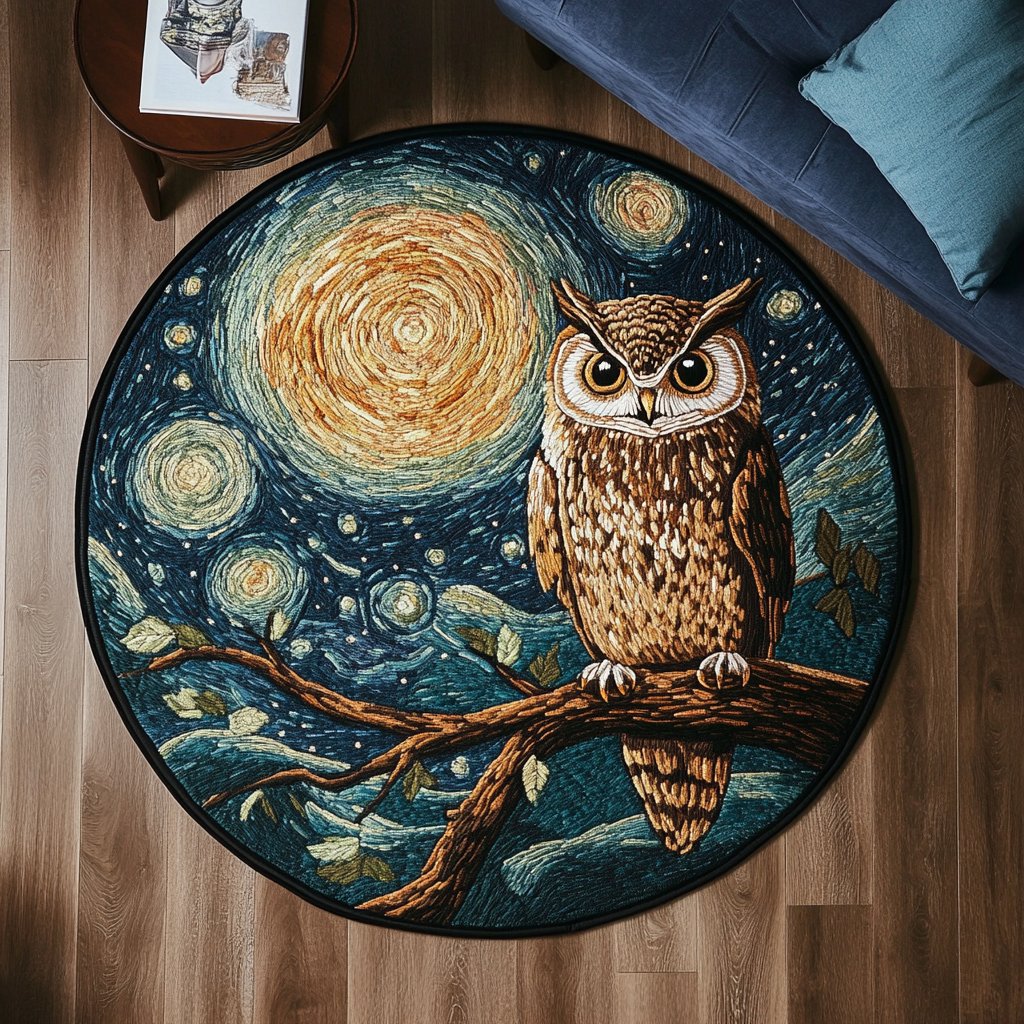 Ethereal Gaze Round Mat Rug - Nature Design | Serene Home Decor
