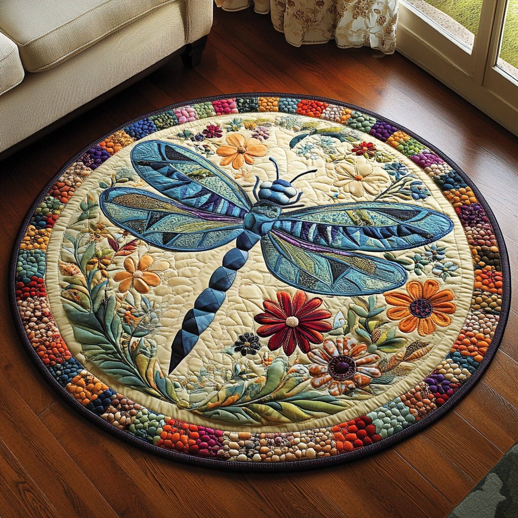 Ethereal Guardian Round Mat Rug - washable non-slip printed rug