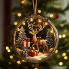 Snowy Cardinal Dreams Christmas Ornament
