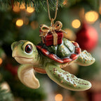 Evergreen Turtle Christmas Ornament