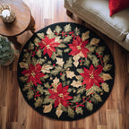 Evergreen Charm Round Mat Rug - washable non-slip printed rug