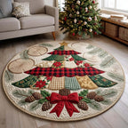 Evergreen Elegance Round Mat Rug - Nature Design | Nature Round Carpet - washable non-slip printed rug