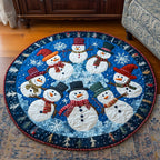 Evergreen Elegance Round Mat Rug - washable non-slip printed rug