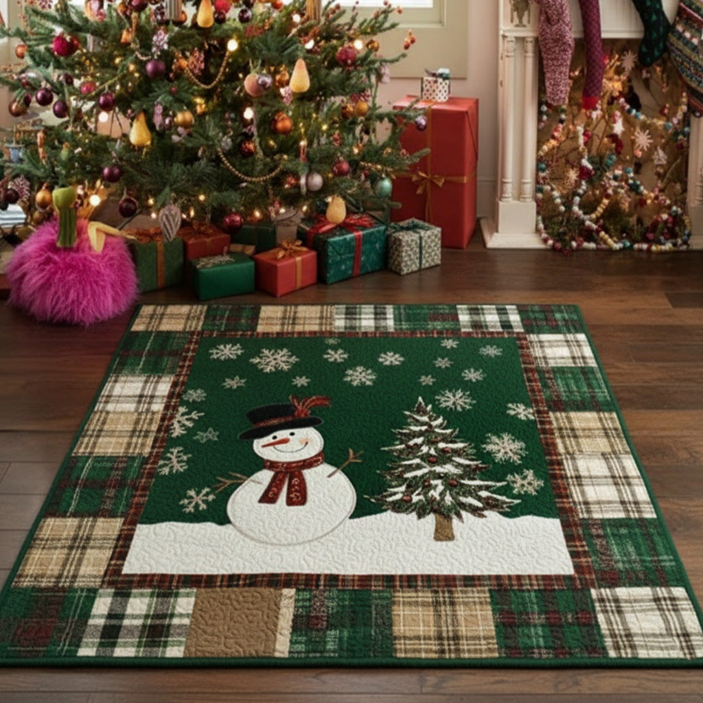 Evergreen Festive Nights area rug in a living room