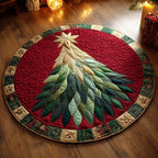 Evergreen Jewel Round Mat Rug - washable non-slip printed rug