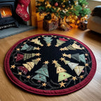 Evergreen Magic Round Mat Rug - washable non-slip printed rug