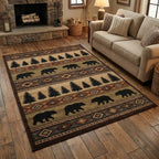 Evergreen Path area rug in a living room