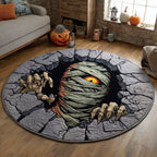 Evil Mummy Round Mat Rug - washable non-slip printed rug