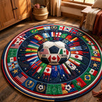 FIFA World Cup 2026 Round Mat Rug - Nature Design | Serene Home Decor