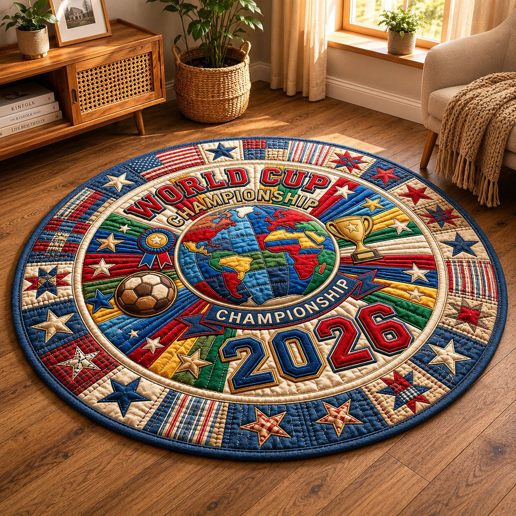 FIFA World Cup 2026 Round Mat Rug - Nature Design | Serene Home Decor