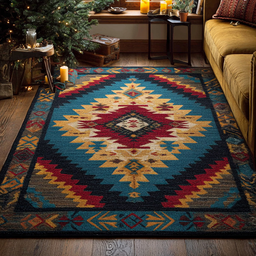 Fabled Frontier area rug in a living room