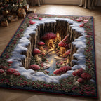 Fairy Mushroom Grove area rug in a living room