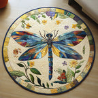 Fairy Wing Symphony Round Mat Rug - washable non-slip printed rug