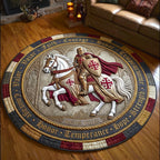 Faith Armor Round Mat Rug - washable non-slip printed rug
