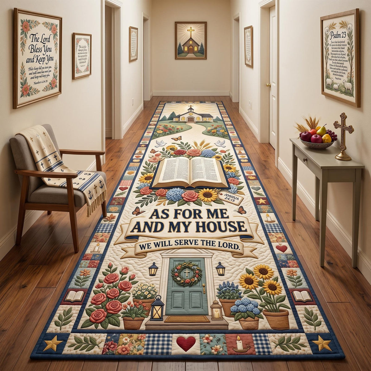 Faith Scripture Runner Rug - Nature Design | Serene Runner Rug