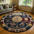 Faithful Armor Circle Qulited Round Mat Round Mat Rug - washable non-slip printed rug
