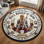 Faithful Armor Maiden Qulited Round Mat Round Mat Rug - washable non-slip printed rug