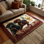 Faithful Fields area rug in a living room