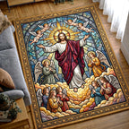 Faithful Savior area rug in a living room