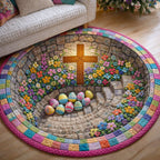 Faithful Sunrise Round Mat Rug - Nature Design | Serene Home Decor