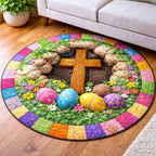 Faithful Sunrise Round Mat Rug - Nature Design | Serene Home Decor