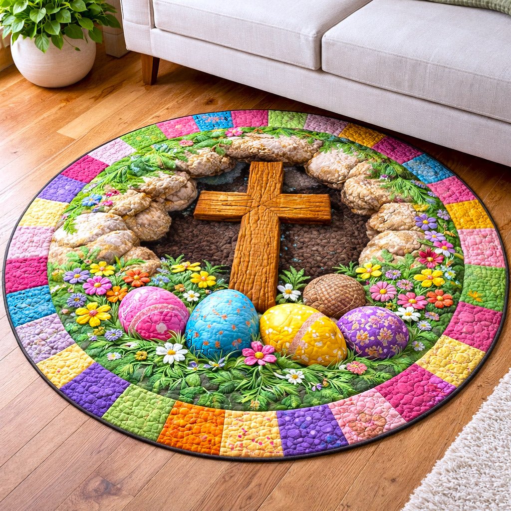 Faithful Sunrise Round Mat Rug - Nature Design | Serene Home Decor