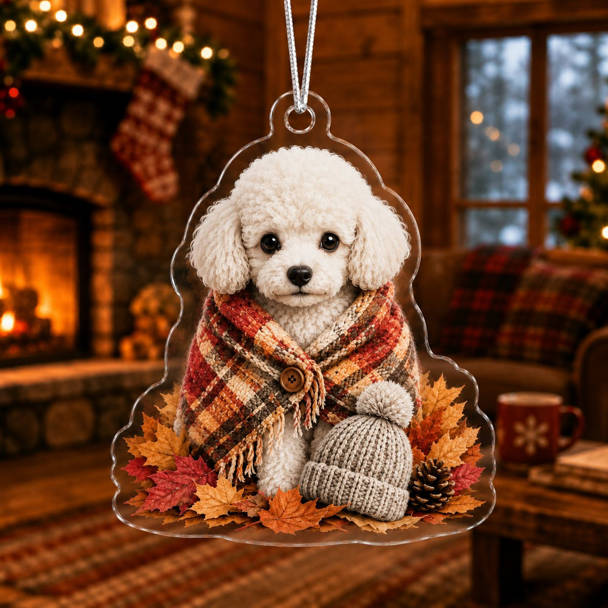 Feathered Wolf Spirit Christmas Ornament