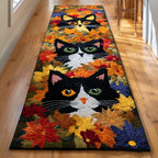 Fall Cat Whispers Runner Carpet Runner Rug - Cute Pet Design | Animal Printed Runner Rug