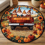 Fall Delight Round Mat Rug - washable non-slip printed rug
