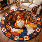 Fall Gnome Round Mat Rug - Nature Design | Nature Circle Rug - washable non-slip printed rug