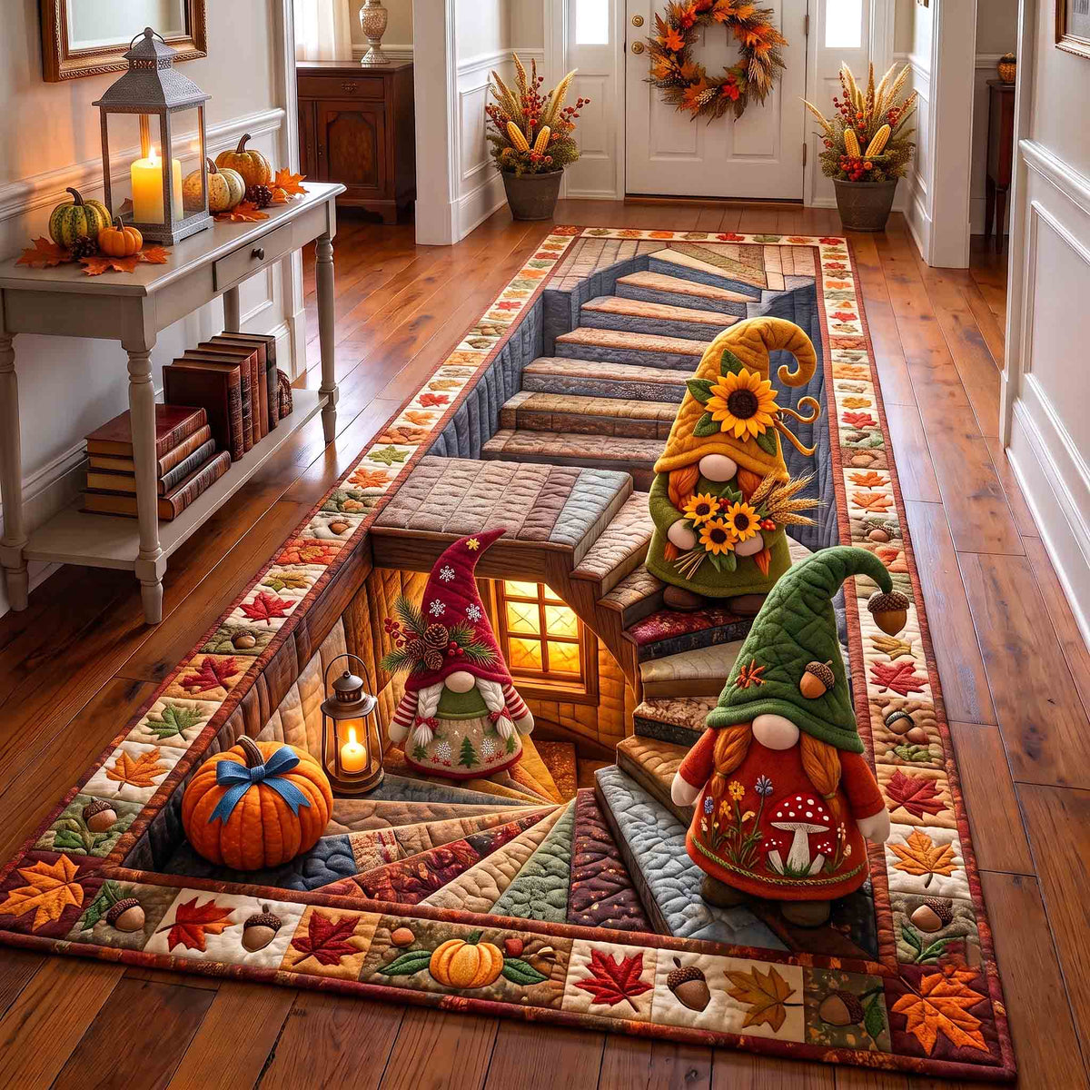 Fall Gnome Runner Rug - Nature Design | Nature Runner Rug - washable non-slip printed rug