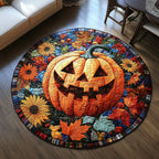Fall Harvest Round Mat Rug - washable non-slip printed rug