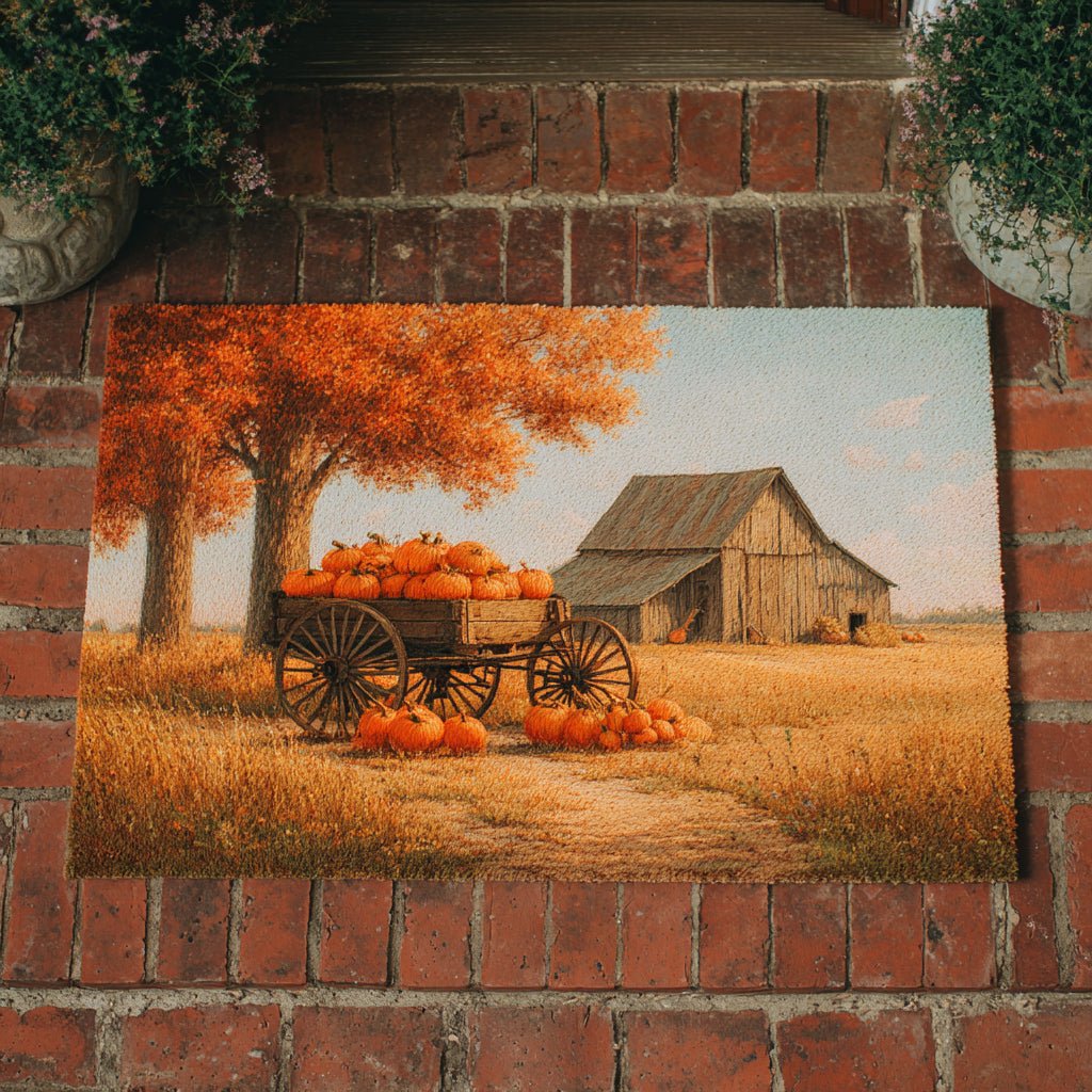 Fall Western Harvest Doormat - Seasonal Holiday Design | Printed Welcome Doormat