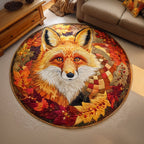 Falling Breeze Round Mat Rug - washable non-slip printed rug